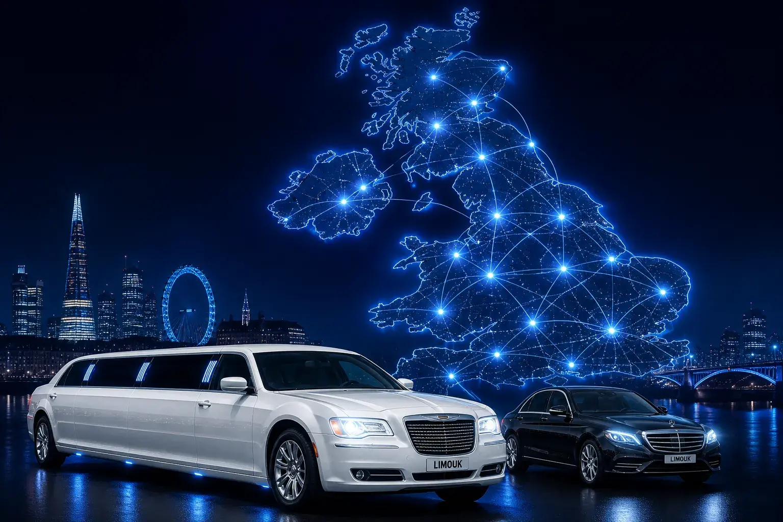 Bradford limo hire with stretch limousine and luxury chauffeur car